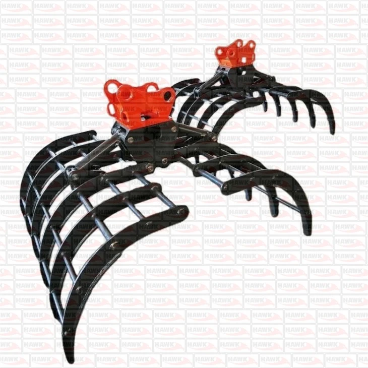 Mini Digger Attached Grass Grapple